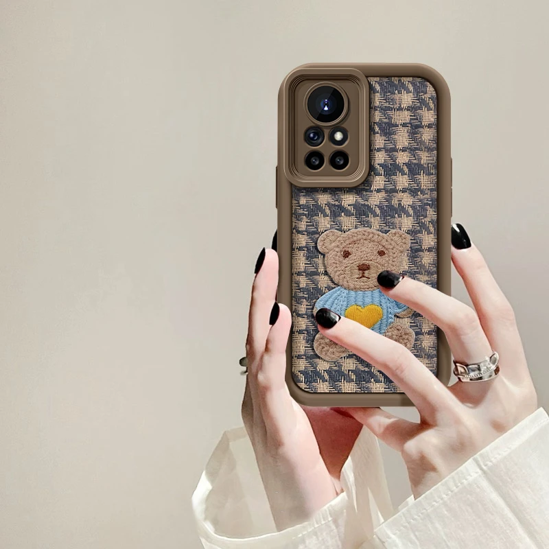 适用于华为nova8Pro红衣爱心熊手机壳天眼阶梯全包硅胶防摔新女款