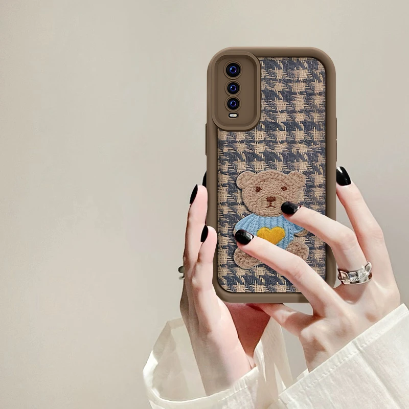 适用于VIVO Y70S红衣爱心熊手机壳天眼阶梯全包硅胶防摔创意女款