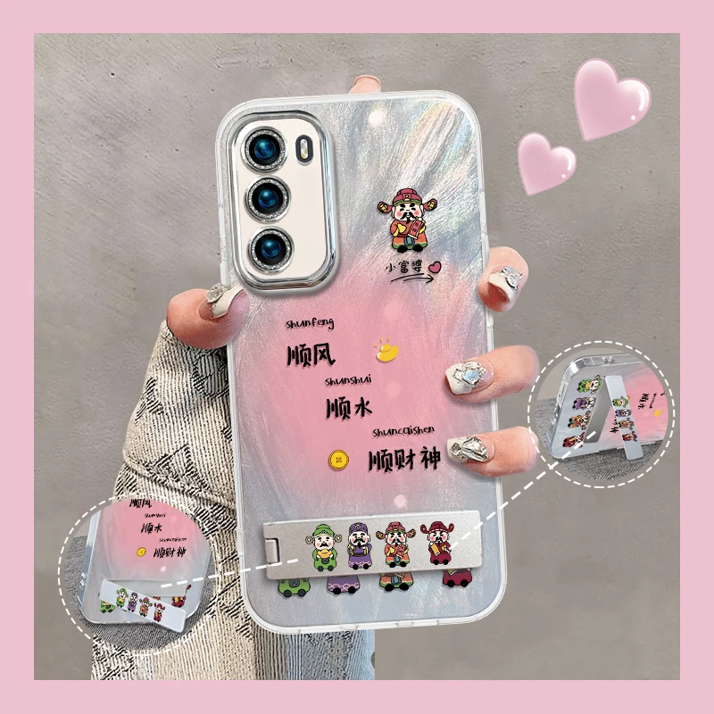 适用于华为P40顺水顺财神手机壳ins新款精孔羽纱全包防摔小众女款