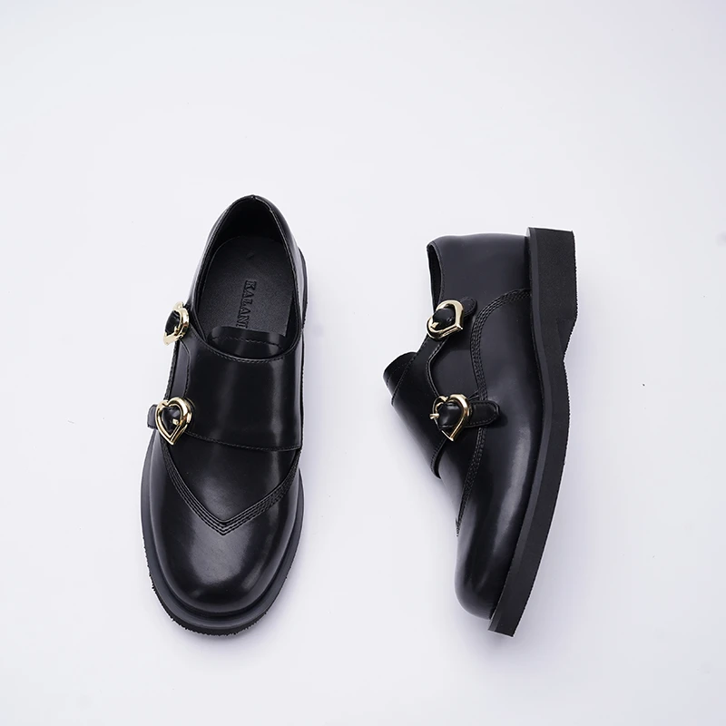 断码 MLL24-22 真皮圆头乐福鞋英伦风百搭舒适时尚百搭软底