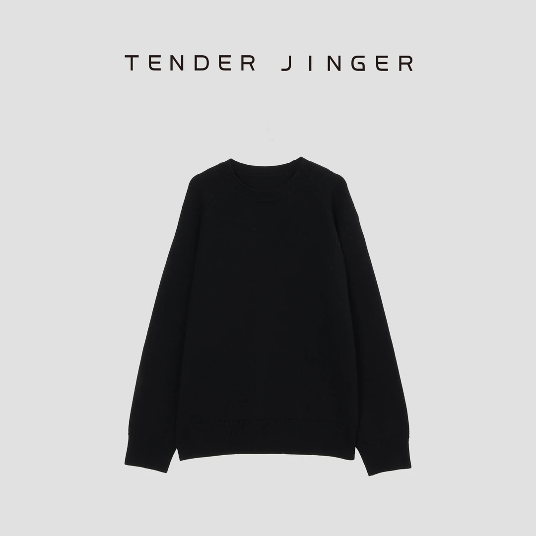 Tender Jinger【男士】黑标秋冬微阔绵羊毛圆领毛衫 T2411WWS16945