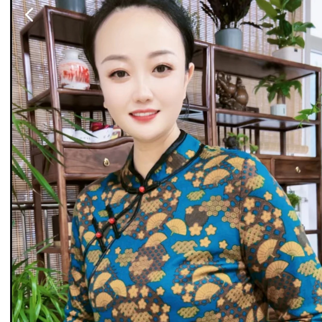 8255-2款民族风复古上衣百搭气质中式碎花中国风日常