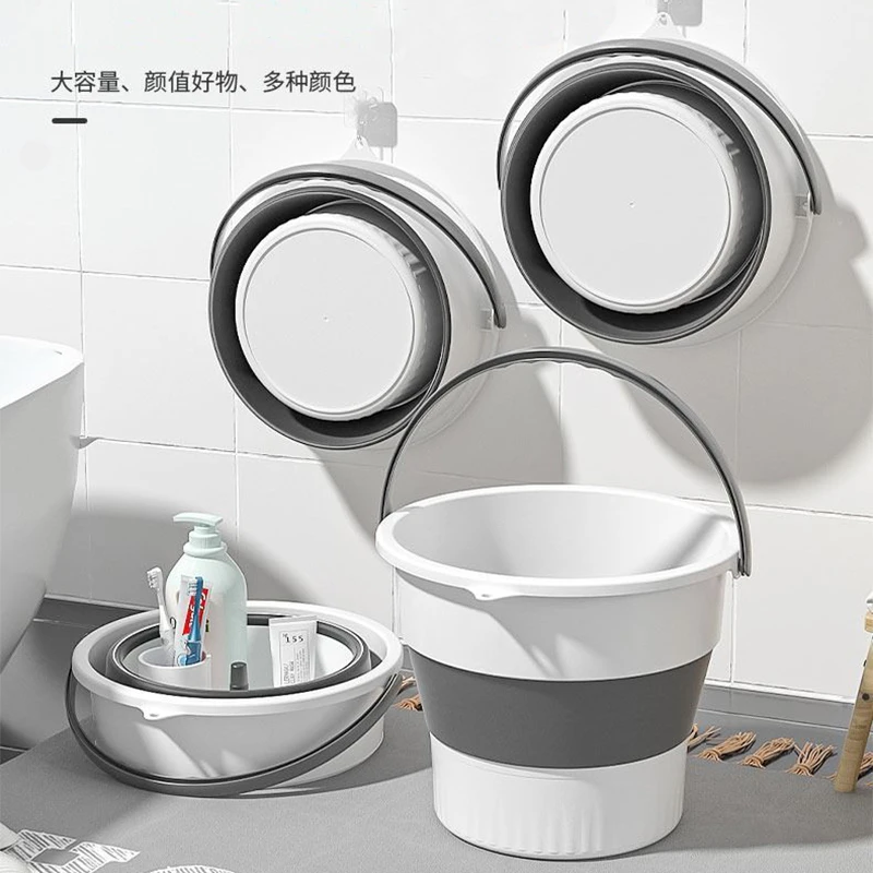 折叠水桶家用便携塑料桶手提车载旅行洗车桶专用加厚大小号储水桶