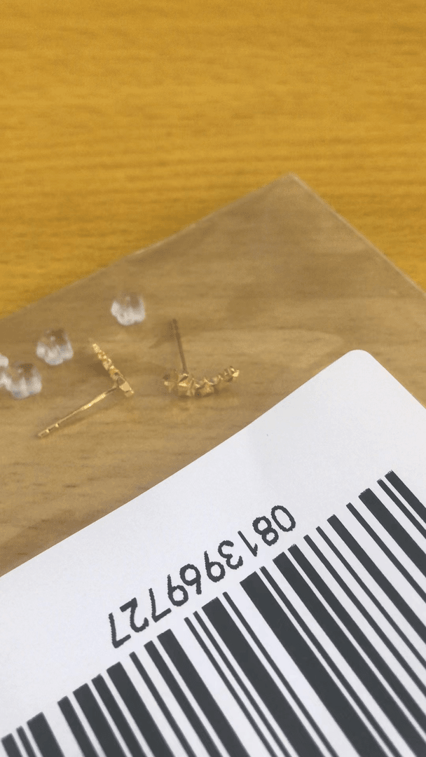 足金999 星星直针耳钉