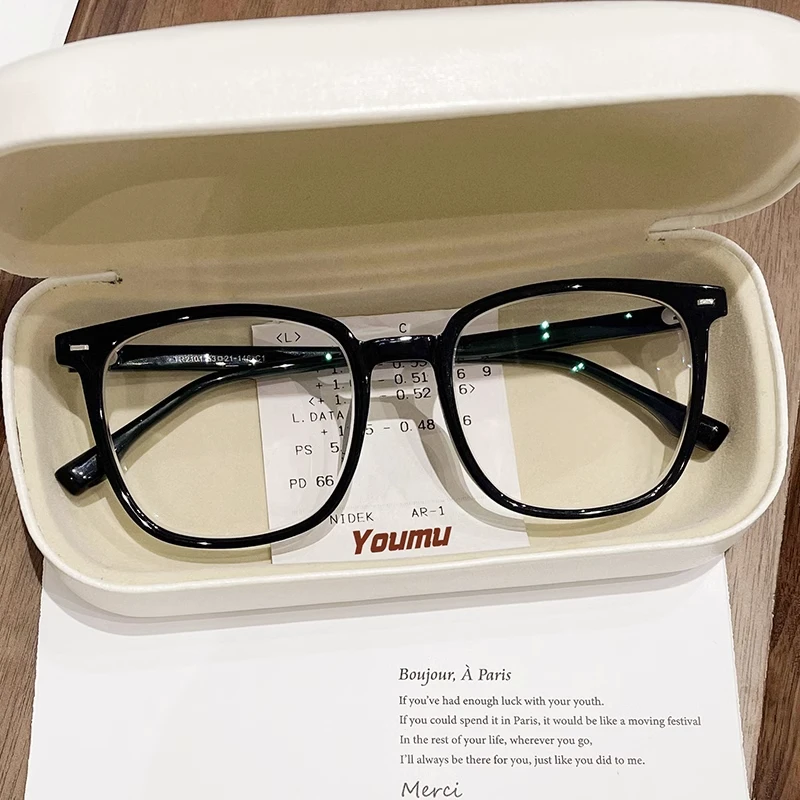 韩版清冷灰防蓝光眼镜男可配度数显瘦防辐射近视眼镜女大脸显脸小