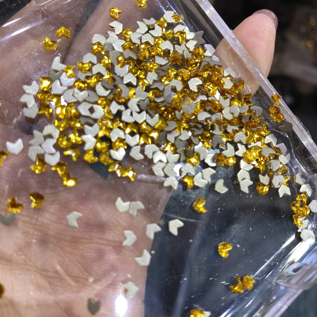 希妹美甲金黄色麦穗钻100颗