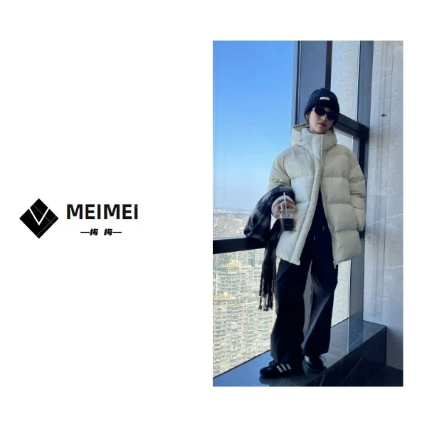 XMM.【厚鹅绒大面包】冬季新款时尚百搭休闲宽松长款羽绒服-719