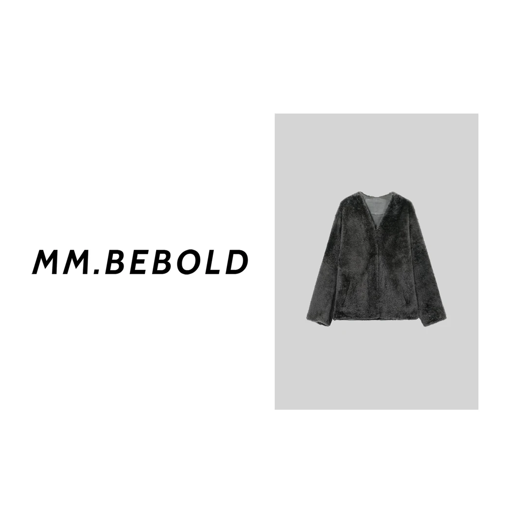 【妙姐精选】V领保暖毛毛外套MO291