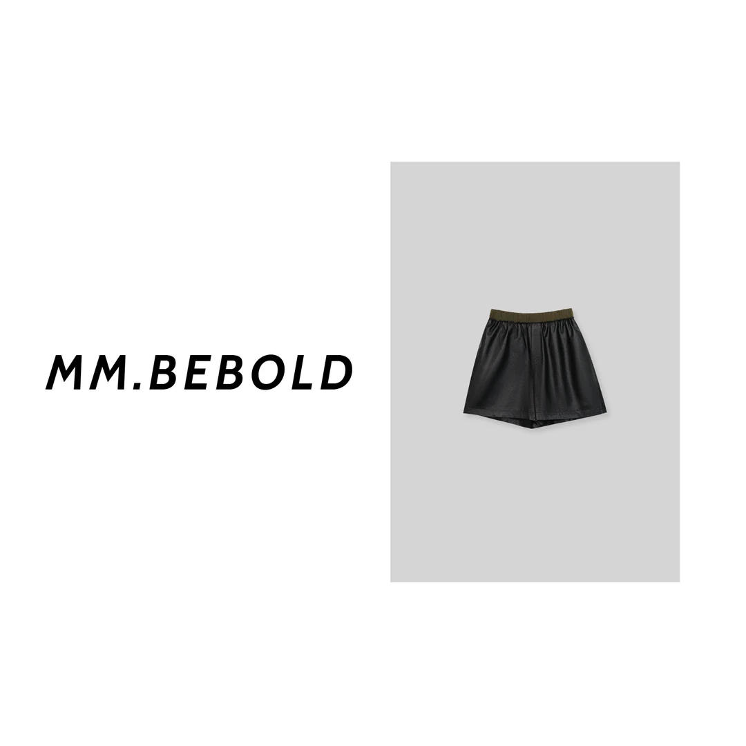 【妙姐精选】松紧高腰皮短裤GM159