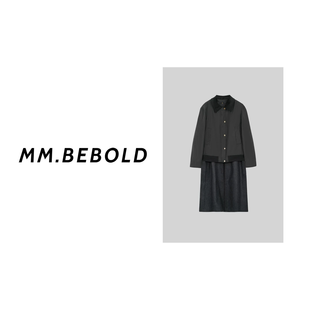 【妙姐精选】复古翻领拼接外套XS1537