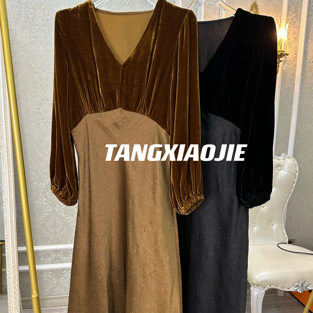 【汤小姐高定】#10079新款秋季高端醋酸连衣裙