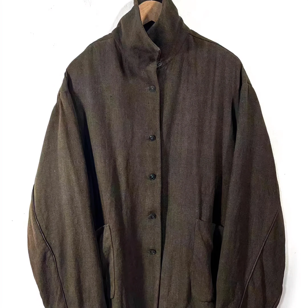 23FW9005时尚外套休闲复古双面中式保暖立领