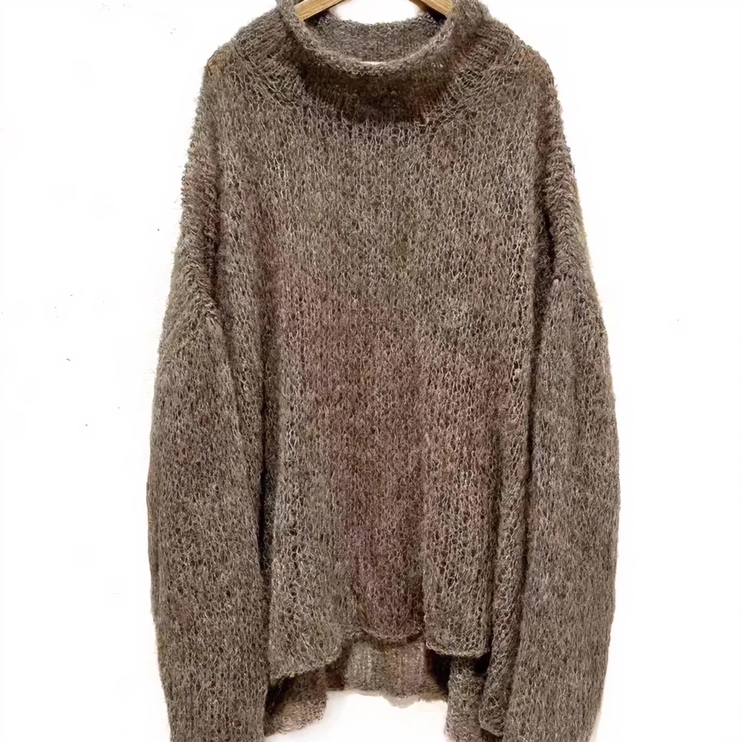 23FW7015针织上衣左岸迷香时尚长袖女士秋季休闲高领百搭