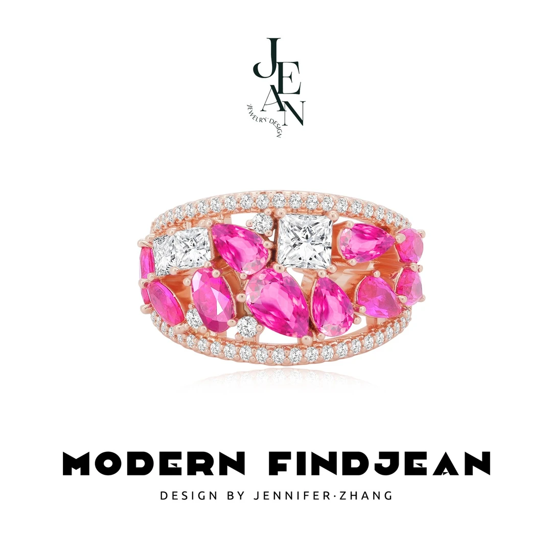 铜合金戒指 直播专属 RuWuYi【灼灼桃花神】高级感新中式百搭小众