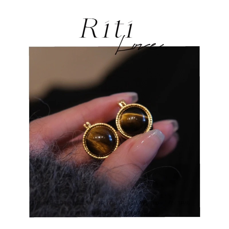 铜合金耳饰 8928【美拉德小球】高级风百搭球球小众设计ins