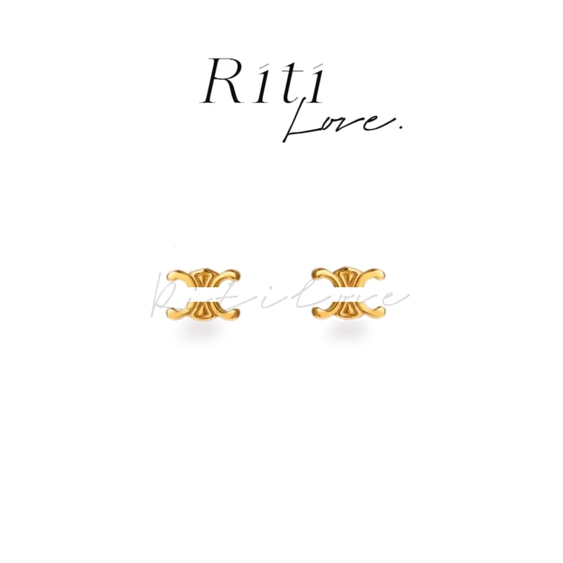铜合金耳饰 3659【小凯旋门】精致小巧迷你耳钉质感金色冷都银色