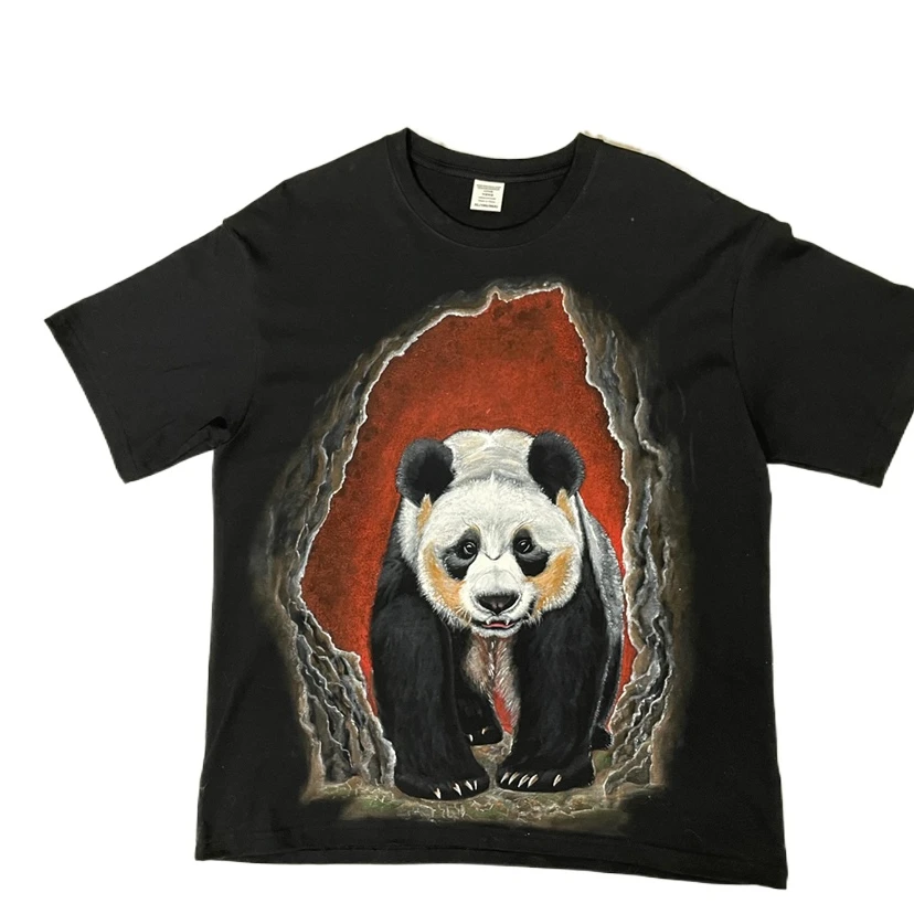 手绘国宝大熊猫原创设计潮流时尚休闲T恤