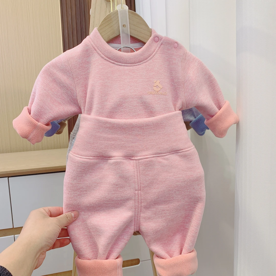 婴儿衣服婴儿保暖内衣宝宝保暖衣套装婴童服装德绒高腰婴儿衣服