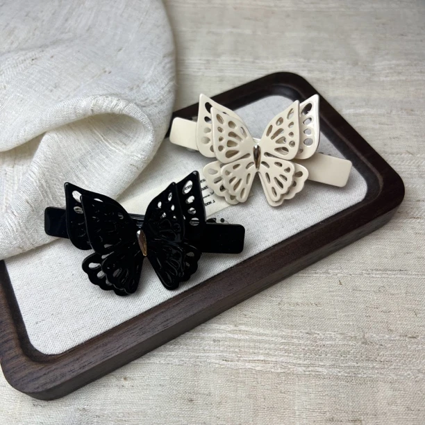 Hy 黑白蝴蝶弹簧夹抓夹