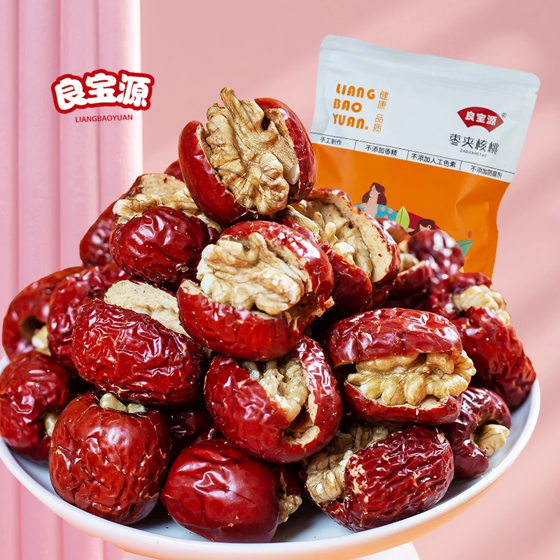 良宝源枣夹核桃108g新疆特产灰枣夹核桃仁单独小包装即食干果H