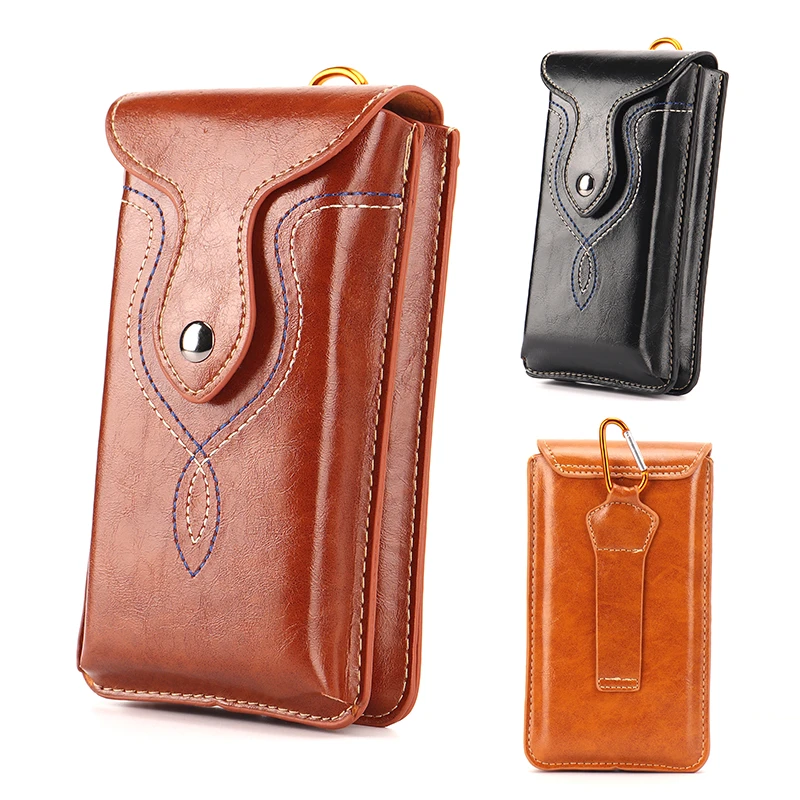 男士腰包穿皮带手机套中老年人手机袋钱包挂腰皮带包别腰式手机包