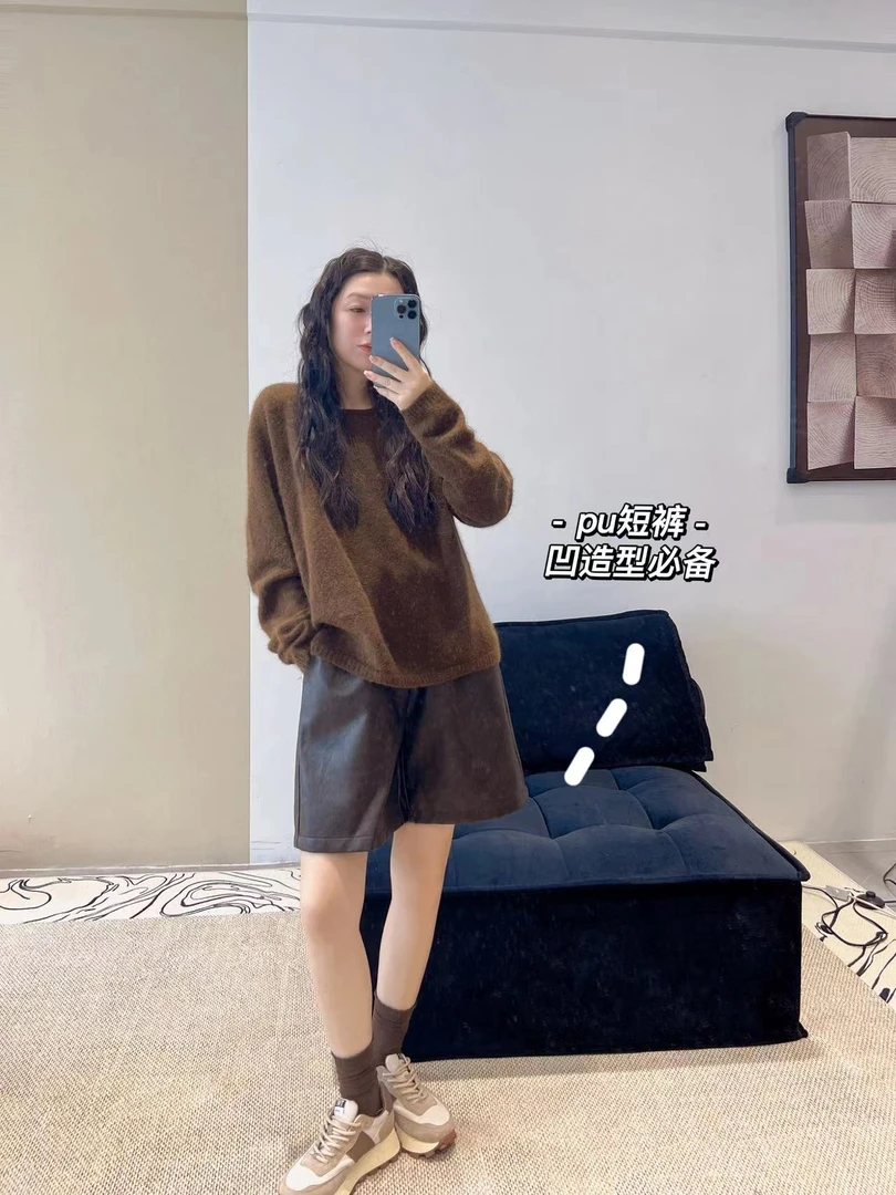 加莉精选【美拉德pu短裤】限量版 凹造型必备秋冬短裤 分码
