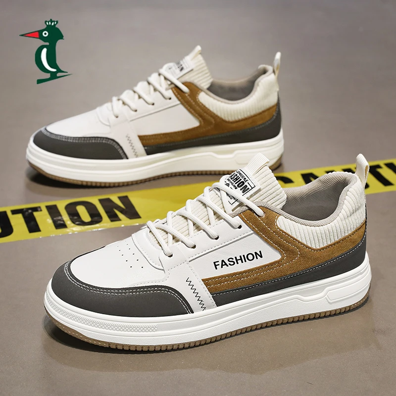 欧伦啄木鸟男鞋春季新款学生百搭透气少年运动休闲鞋子潮男士板鞋