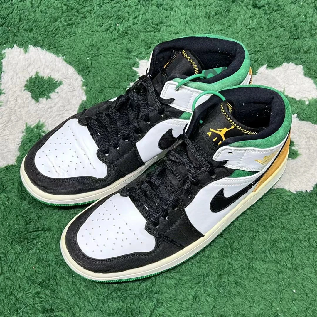 42码/ AJ1 Mid 黄绿 中帮篮球鞋 公价999 1012