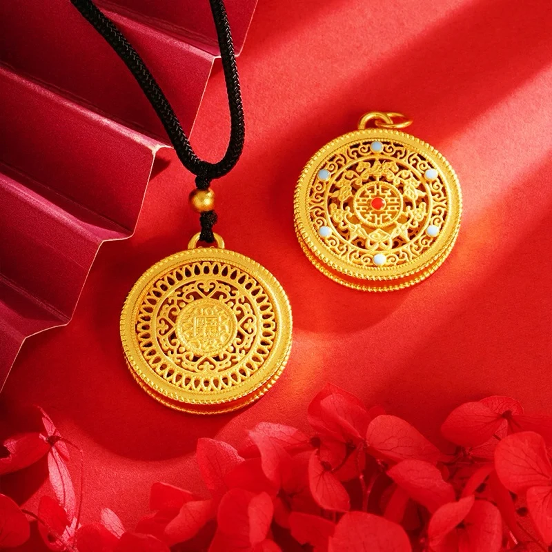 合金吊坠 原创手工编织【五福圆满】精美时尚镂空国风