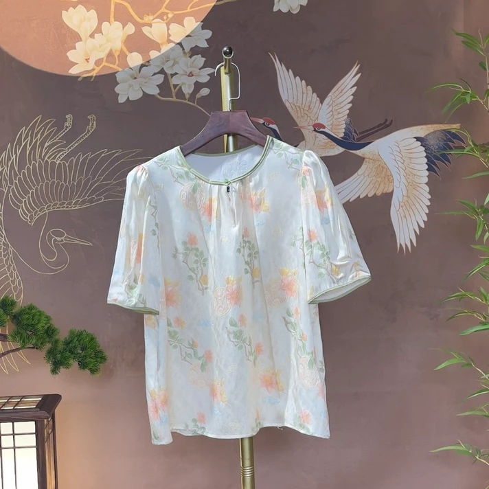 青娘子女士休闲t恤夏季简约风百搭打底半袖简约51267