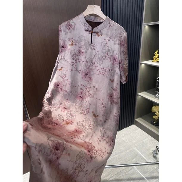 竹烟-7-新中式改良旗袍连衣裙女夏季新款气质显瘦韩版连衣裙