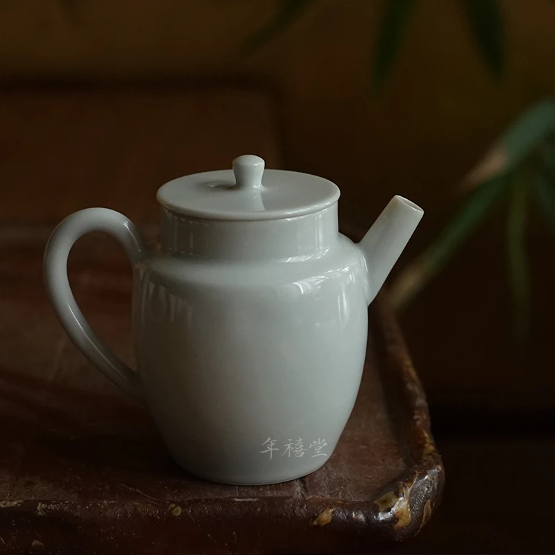 年禧堂 德化庄老师老矿泥手工壶 柴烧壶 白瓷壶 美人壶