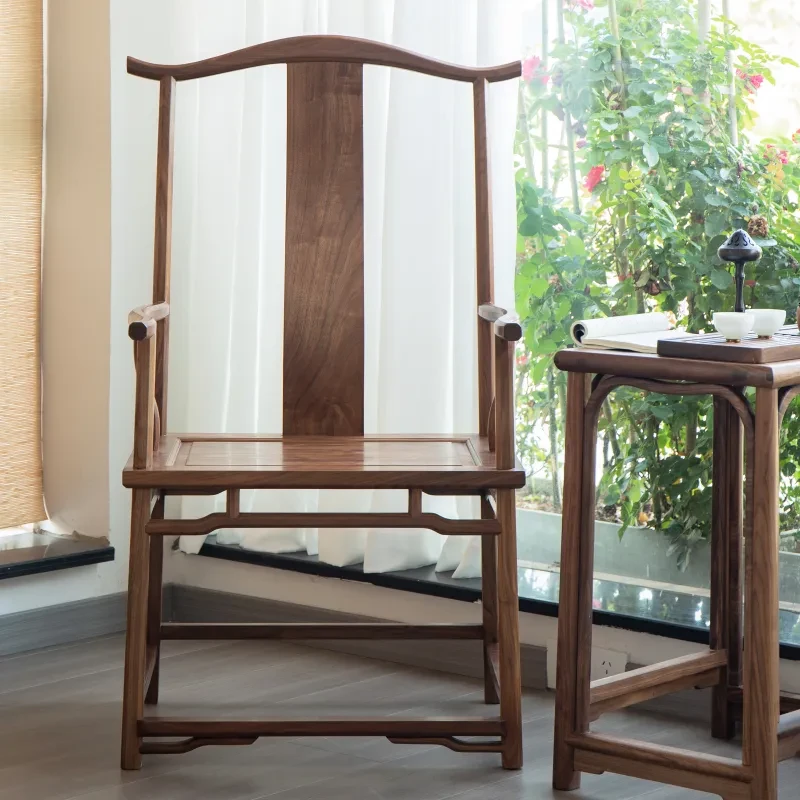 北美黑胡桃 承天主椅（新中式家用简约禅意茶桌椅茶椅实木椅）