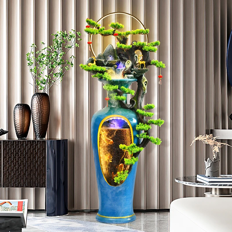 落地流水摆件瓶子类摆件循环水摆件家用摆件