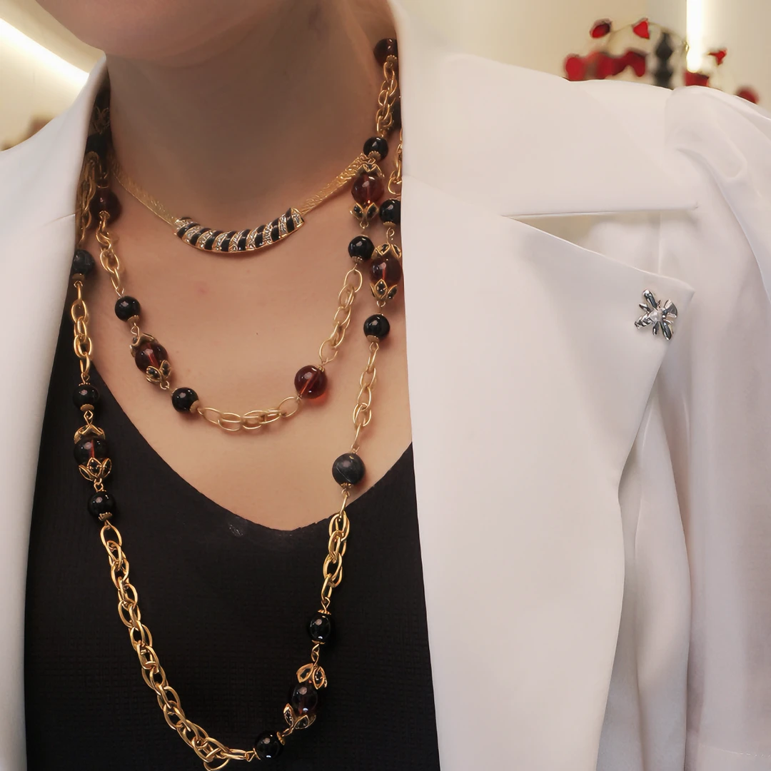 铜合金项链 【双姐心选】设计款项链/双链设计复古高端大气