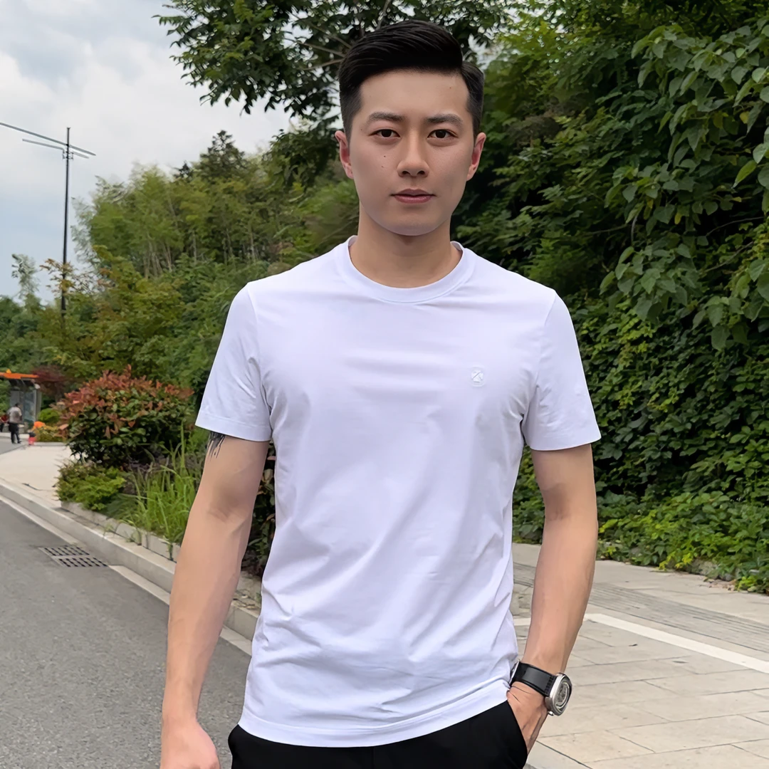 T&X/梯形2024男士简约百搭休闲修身日常圆领时尚短袖T恤（0276）
