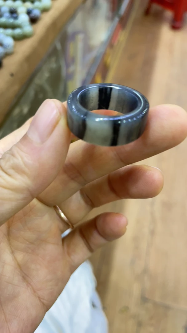 天然和田玉青花戒指