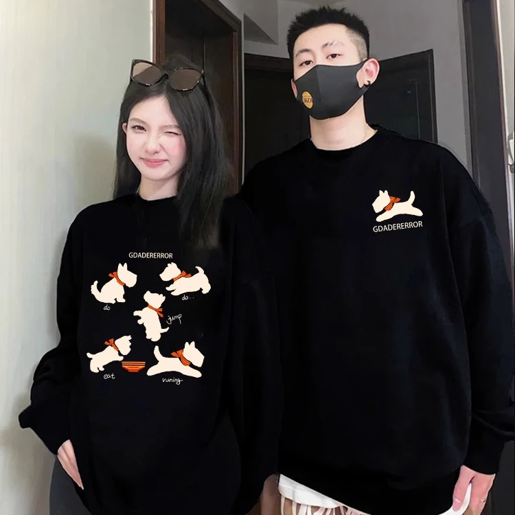 特大码300斤美式情侣卫衣男女春秋季潮牌重磅休闲风高级百搭外套