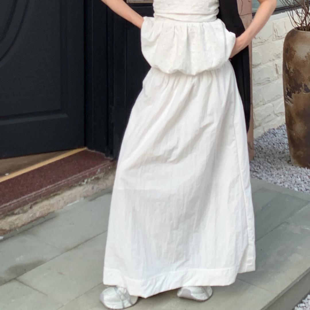 【赵小小yiamo】765 韩系黑色气质高腰显瘦a字过膝纯色显瘦半身裙