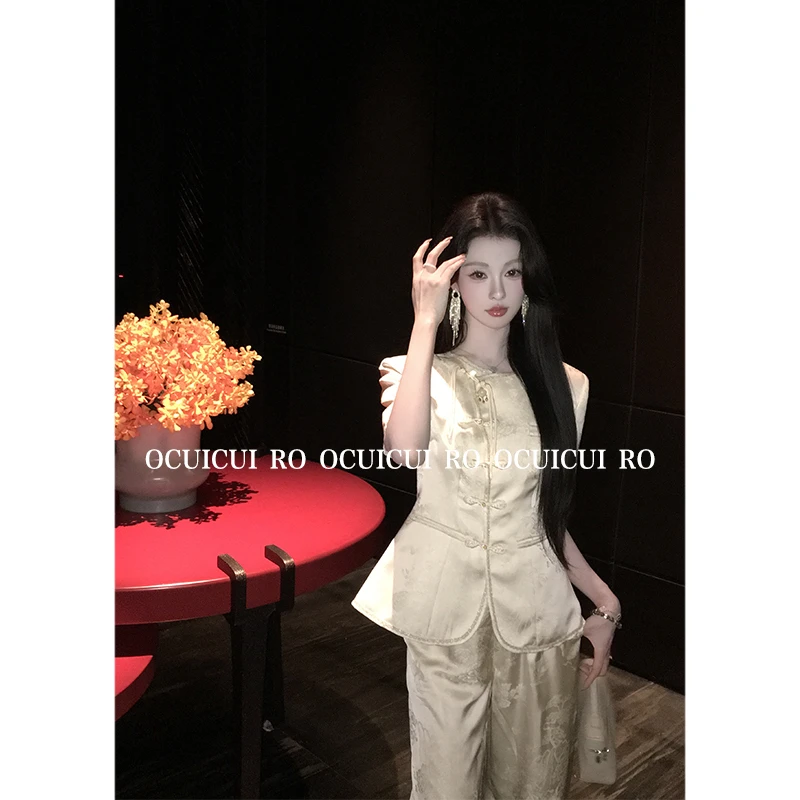 CUI CUI 崔崔【入画江南】新中式提花圆领直襟手工盘扣女装C024102