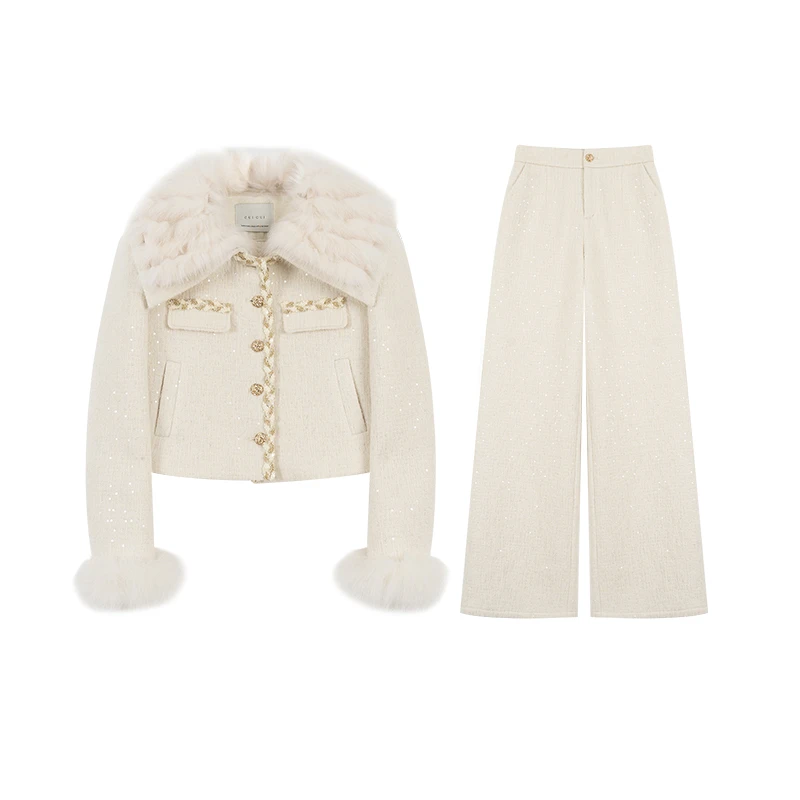 CUI CUI 崔崔【芬兰漫雪】冬季高级千金小香风羽绒服外套女C024474