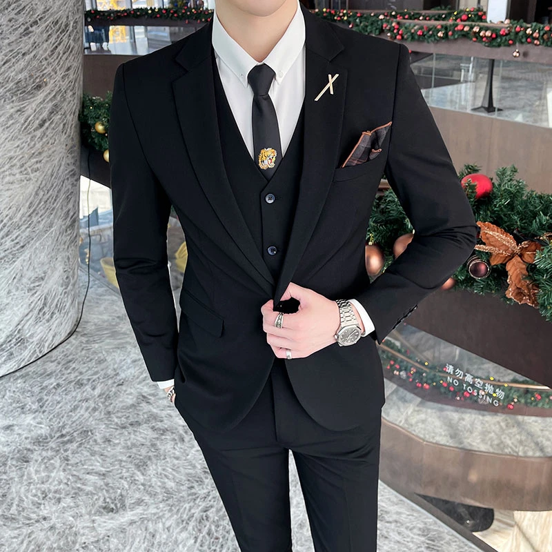 男士修身西服套装婚礼帅气青年英伦西装外套韩版修身休闲商务正装