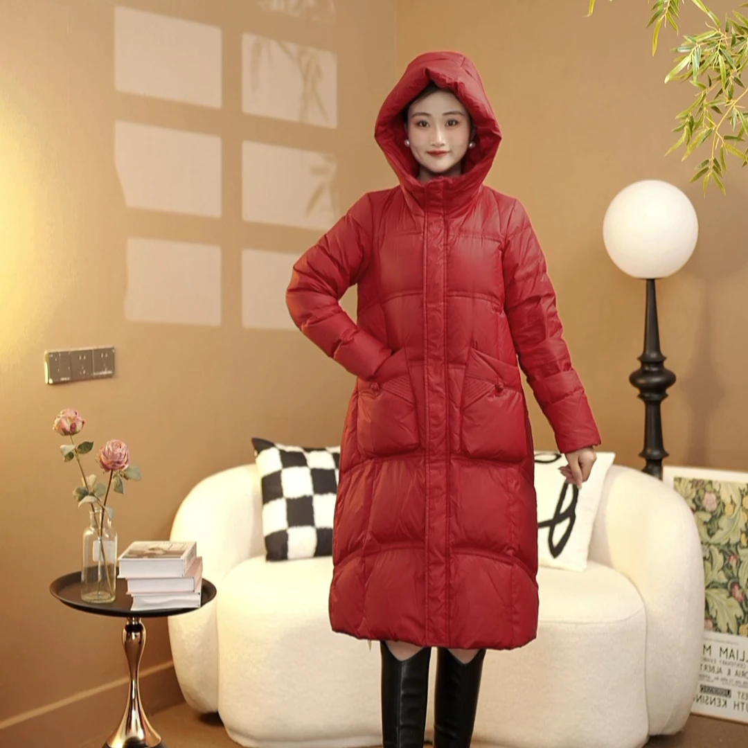 《蒂飞诗》时尚女装羽绒外套韩版宽松厚款保暖中长款百搭女加厚