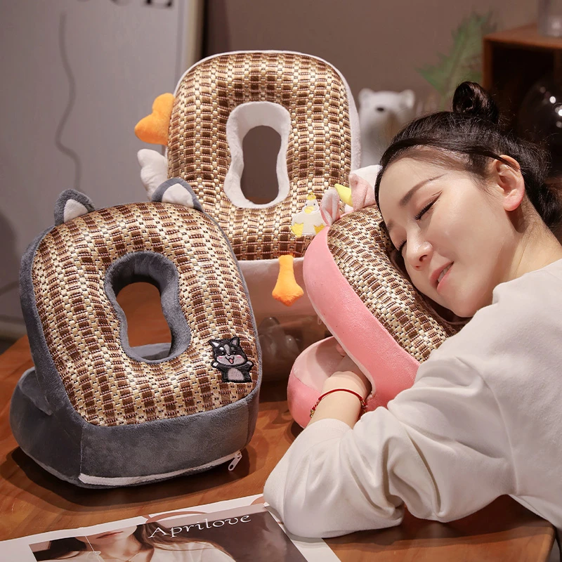 夏季凉席午睡枕趴睡枕透气小学生教室睡觉枕头女生办公室午休神器