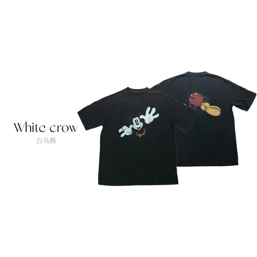 白乌鸦[摊手小齐]短袖7172宽松设计师潮流情侣