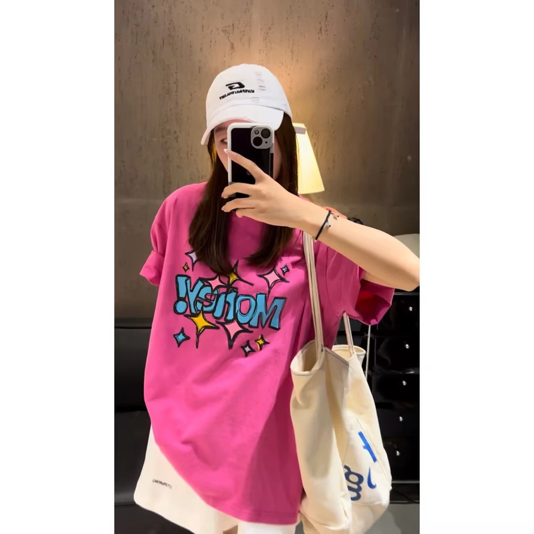 白乌鸦[水洗星星]短袖7106百搭宽松