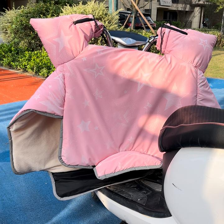 羽绒服面料电动车挡风被冬季加绒加厚防水通用电瓶车冬天防风罩