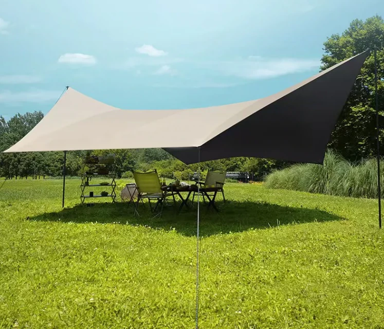 LZ黑胶天幕涂银遮阳防风防雨防紫外线露营户外遮阳棚帐篷户外露营