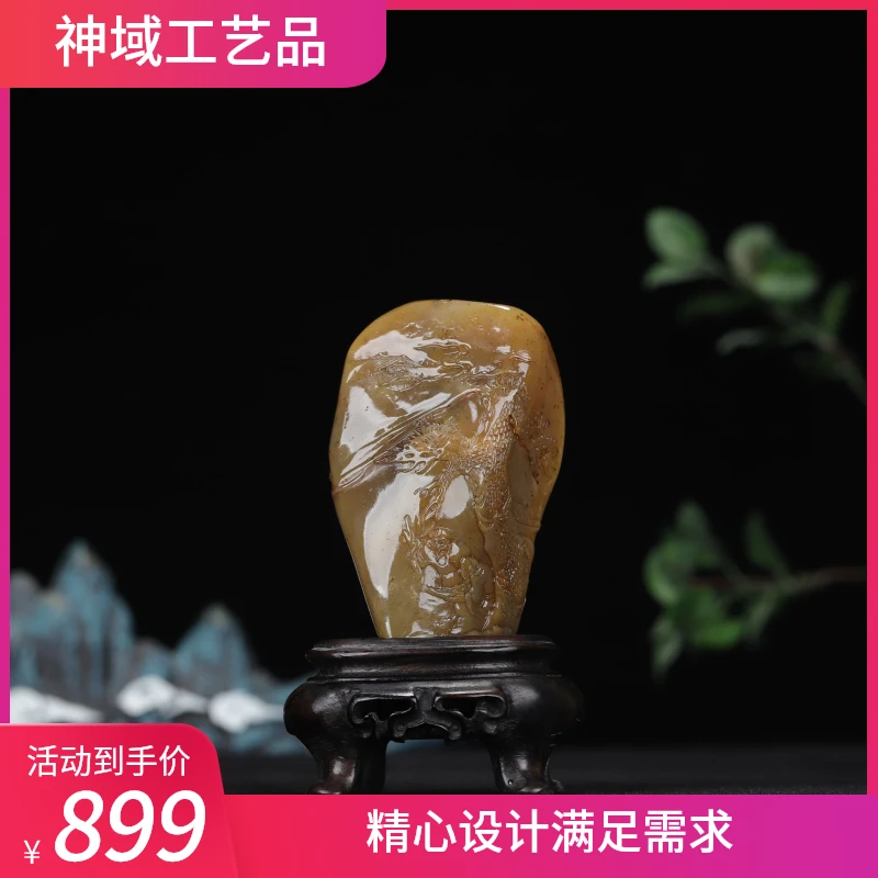 《访友图》质地细腻温润 凝结通透雕工精细 送领导送长辈（snbd6478）