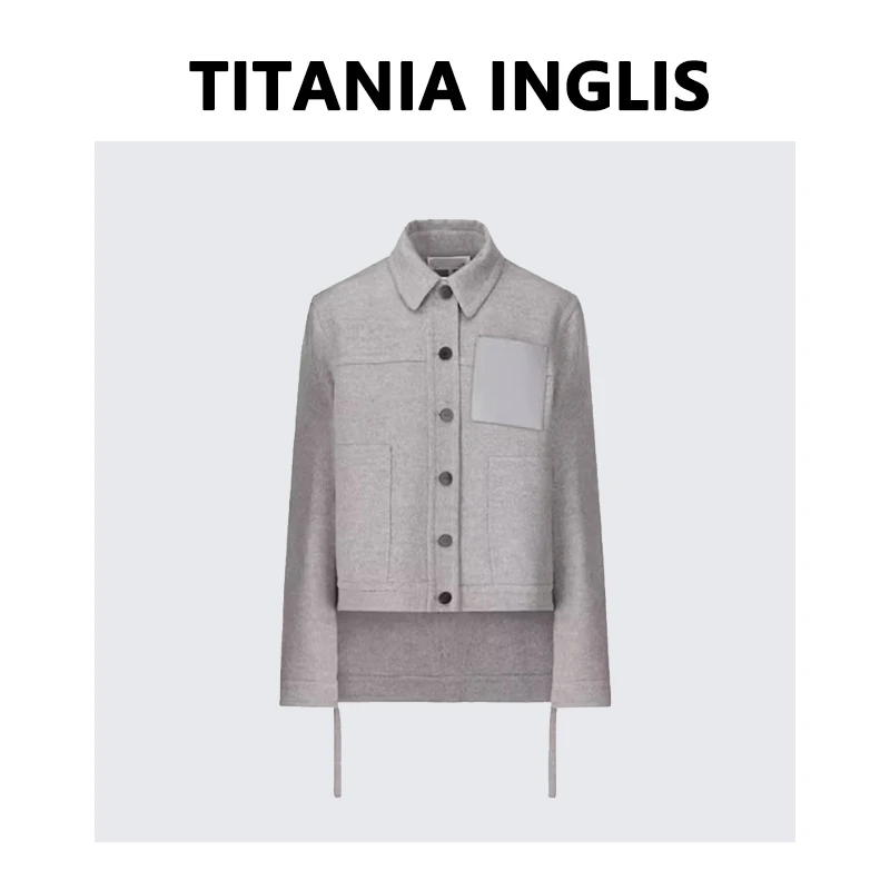 TITANIA INGLIS 毛呢外套高级感小香风秋装大衣女秋冬 D23-6031